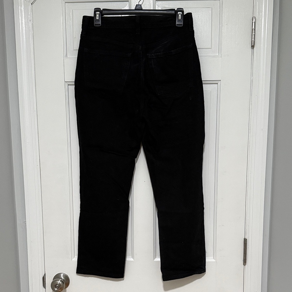 Old Navy Extra High Rise Straight Leg Black Jeans - Picture 3 of 5